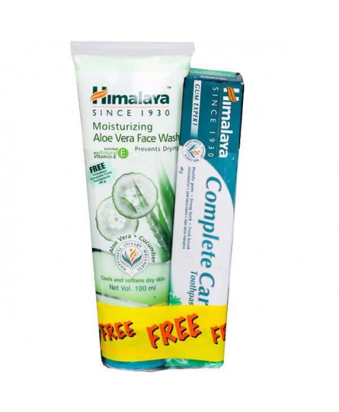 Himalayan Moisturizing Aloe Vera Face Wash,100ml Free Complete Care ToothPaste, 40g